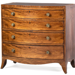 Appraisal: A Federal Mahogany Bowfront Chest Early th Century Height x