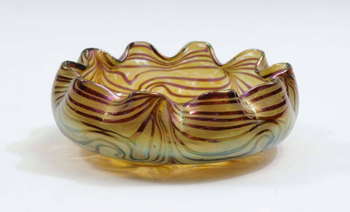 Appraisal: RINDSKOPF ART GLASS BOWL Early th century Bohemian most likely