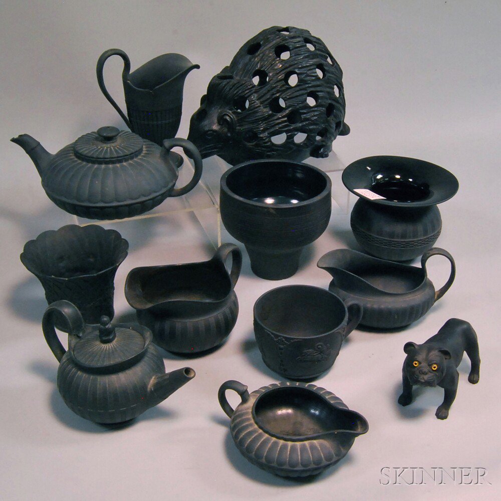 Appraisal: Twelve Wedgwood Black Basalt Items th and th century a