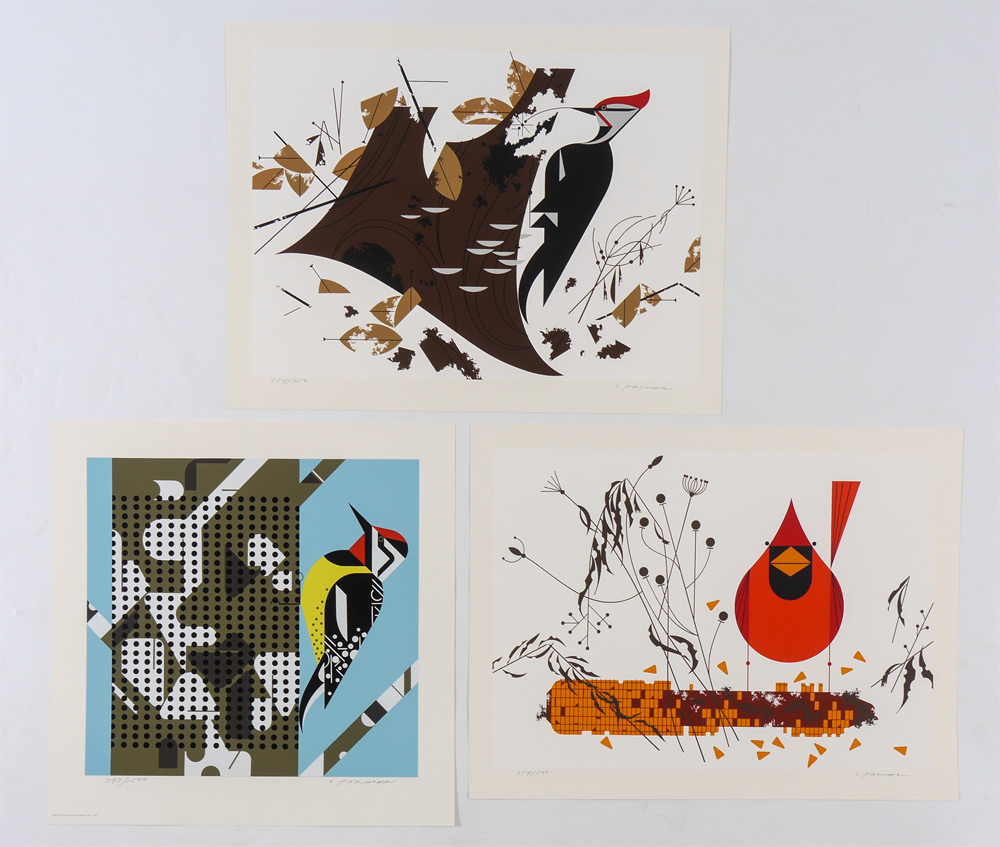 Appraisal: HARPER Charley American - unframed Serigraphs ''Antypasto'' Pileated Woodpecker ''