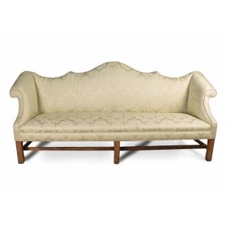 Appraisal: Philadelphia Double An important Philadelphia Chippendale double-peaked camelback sofa circa