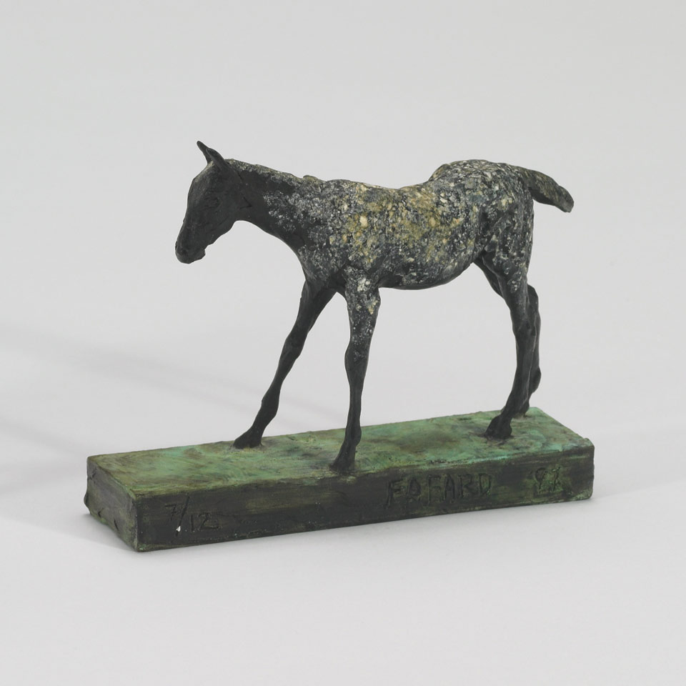 Appraisal: JOE FAFARD R C A COLT painted bronze signed dated