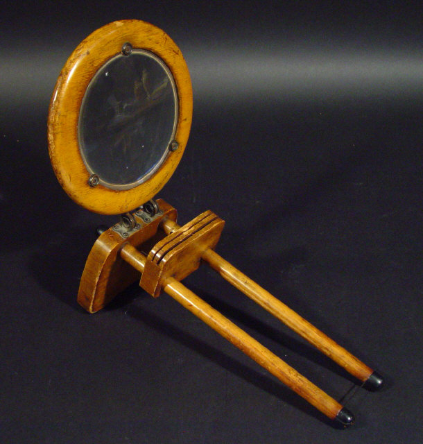 Appraisal: Victorian beech stereoscope card viewer with magnifying glass