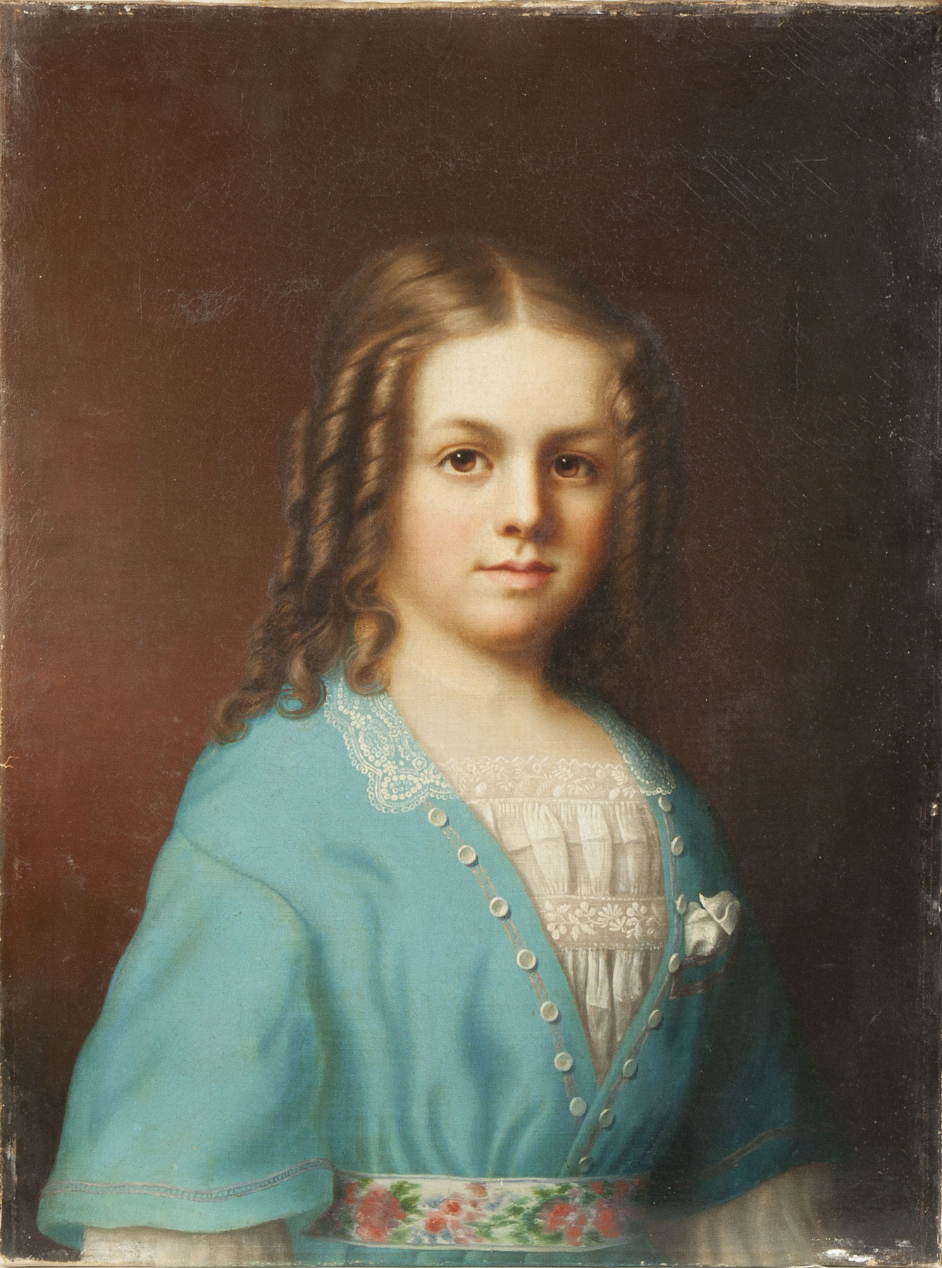 Appraisal: Nelson Cook Portrait of a Young girl in blue dress