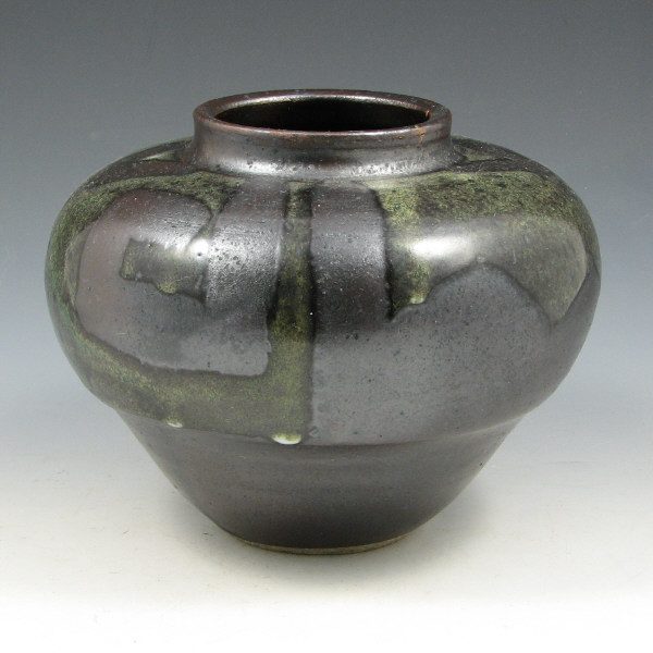 Appraisal: Roycroft Arts Crafts vase in a black semi-matte glaze with