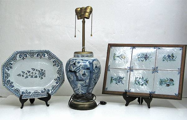 Appraisal: An assembled grouping of three Delft ceramics second half th