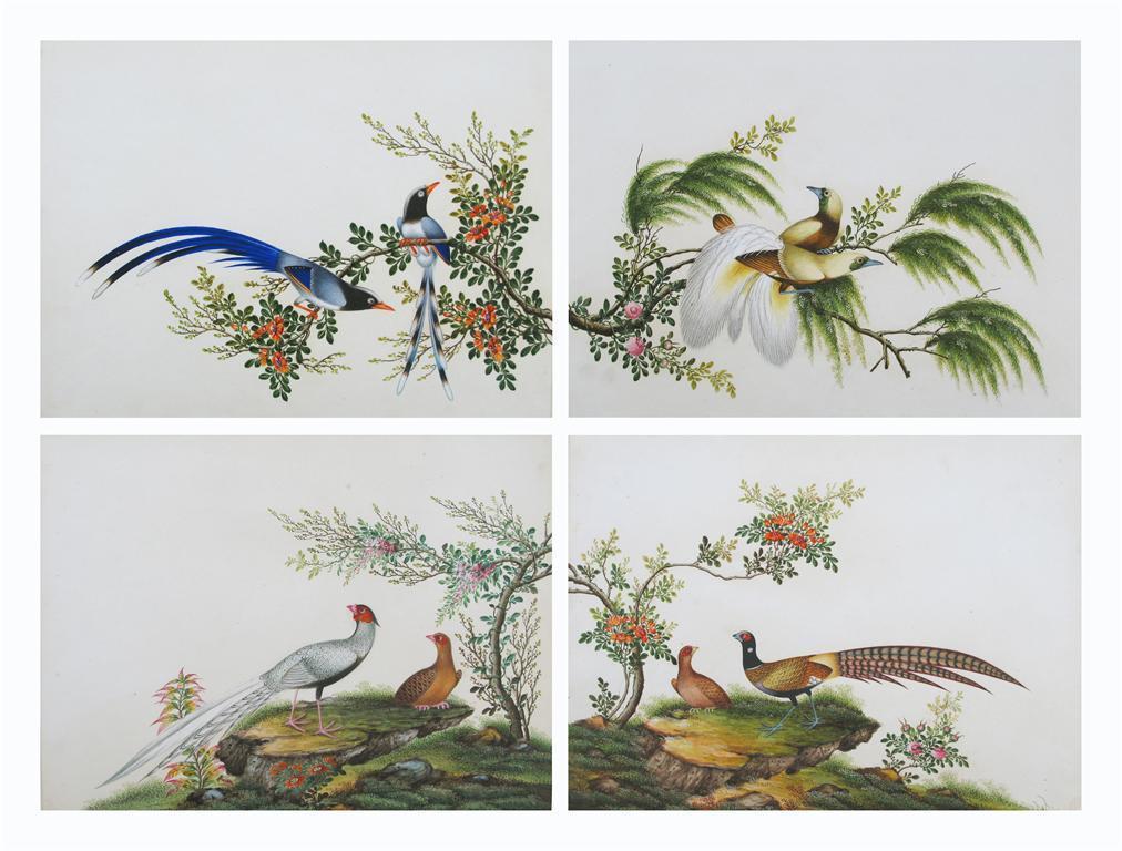 Appraisal: Five Chinese gouache paintings on paper