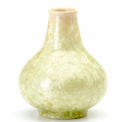 Appraisal: ADELAIDE ROBINEAU Porcelain bottle-shaped vase covered in a superior celadon