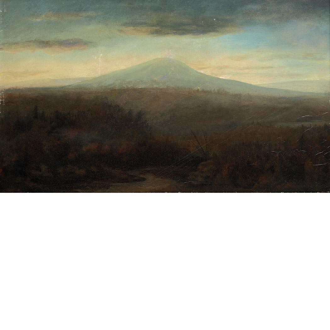 Appraisal: American School th Century Misty Mountain Landscape Oil on canvas