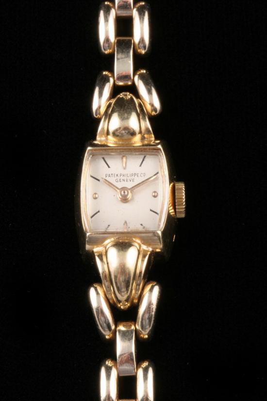 Appraisal: LADIES PATEK-PHILIPPE CO GENEVE K YELLOW GOLD WRISTWATCH Bright polished