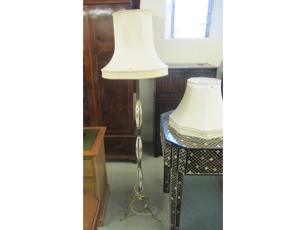 Appraisal: Modern floor lamp with shade and spare shades