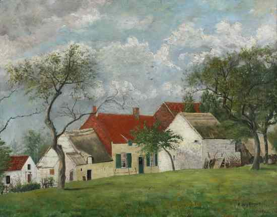 Appraisal: R WYDAM Belgian b FARMSTEAD BAUERNHOF signed lower right Oil