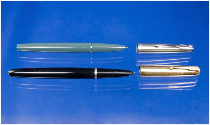 Appraisal: Parker Parker Pens Black Barrel Gold Cap And A Green