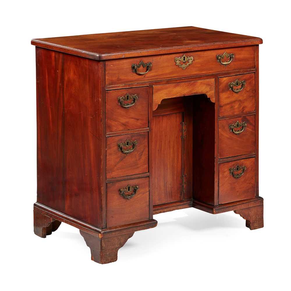 Appraisal: LATE GEORGE II MAHOGANY KNEEHOLE DRESSING TABLE MID TH CENTURY