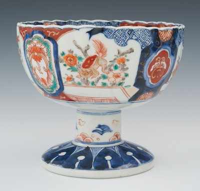 Appraisal: A Chinese Imari Compote ca Fluted bowl with scalloped edge