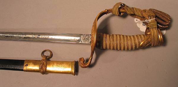 Appraisal: A U S Naval officer's sword carried by Admiral Selden