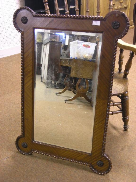 Appraisal: An early th century mahogany wall mirror gadrooned rim with