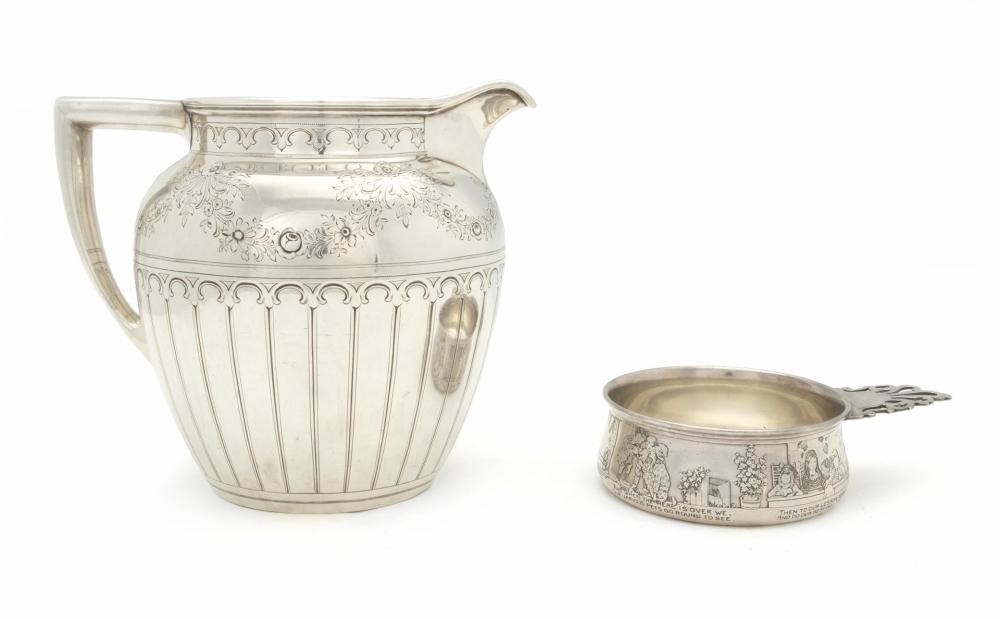 Appraisal: Two American sterling silver holloware items First-half th Century Each