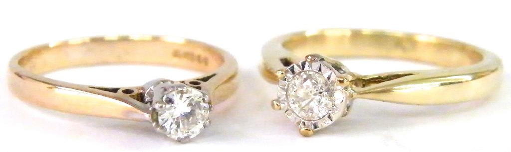 Appraisal: Two ct diamond solitaire rings - A - A