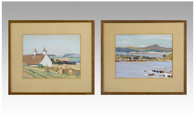 Appraisal: William Miles Johnston - Paintings Cottage at Charrick Shore Kirkcudbright