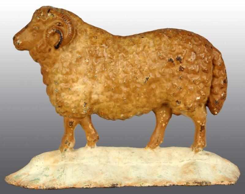 Appraisal: Cast Iron Sheep Doorstop Description Repaint Condition Good Size -