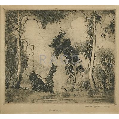 Appraisal: Daniel Garber American - The Heron Etching framed Signed titled