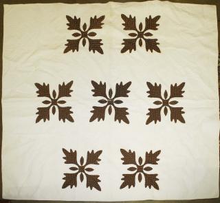 Appraisal: mid th c oak leaf acorn quilt made by Miriam