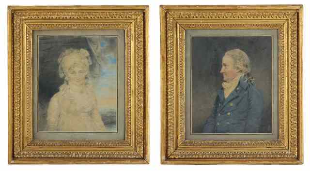 Appraisal: John Downman - PORTRAITS OF FREDERICK AND ELLEN RAY OF