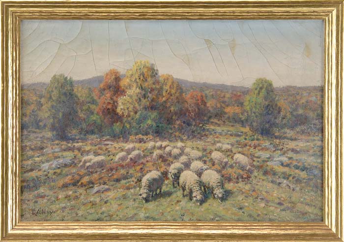 Appraisal: GEORGE ARTHUR HAYS American - SHEEP SMITHFIELD S PASTURE Oil