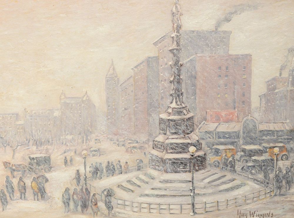 Appraisal: Guy Carleton Wiggins American - New York Storm Columbus Circle