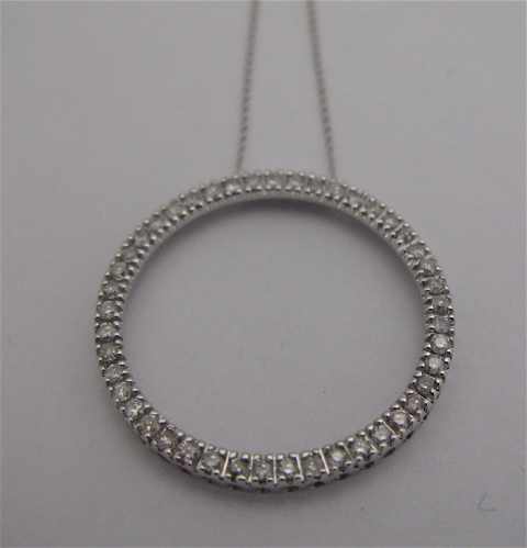 Appraisal: DIAMOND AND KARAT WHITE GOLD PENDANT NECKLACE the pendant suspended