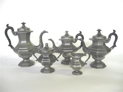 Appraisal: Assembled five piece pewter tea and coffee service leonard reed