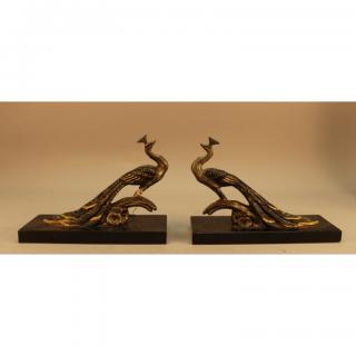 Appraisal: Art Deco Style Mixed Metal Bookends Art Deco Style Mixed