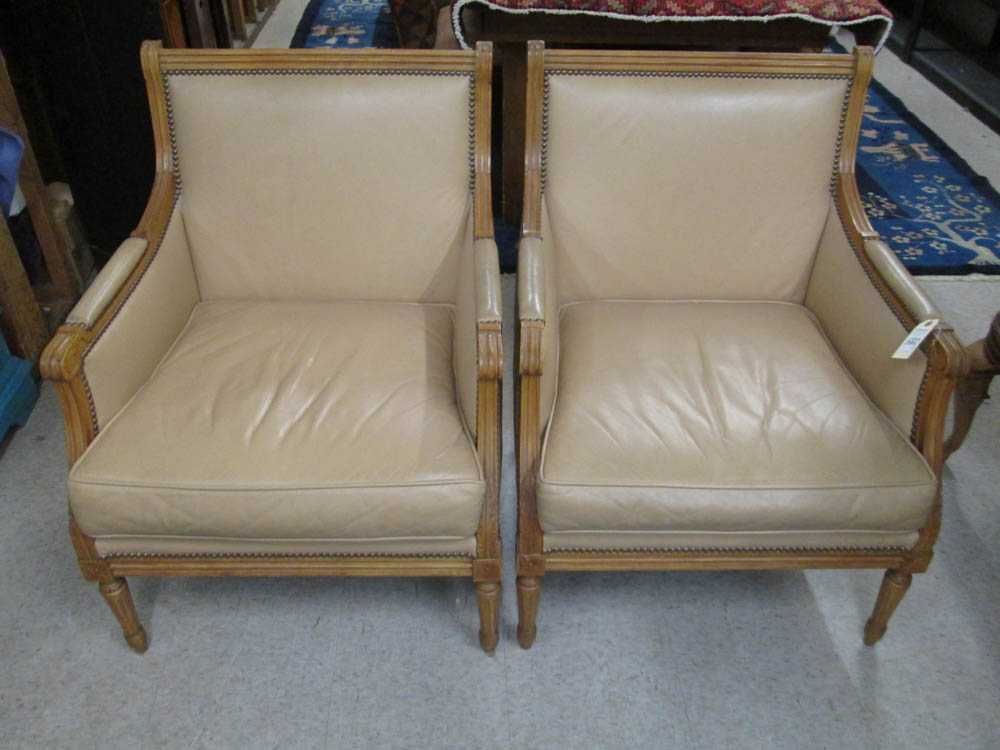 Appraisal: A PAIR OF LOUIS XVI STYLE ARMCHAIRS American made recent