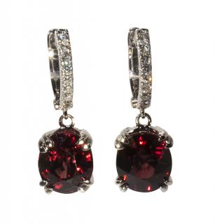 Appraisal: Pair of zircon diamond and k white gold earrings Pair