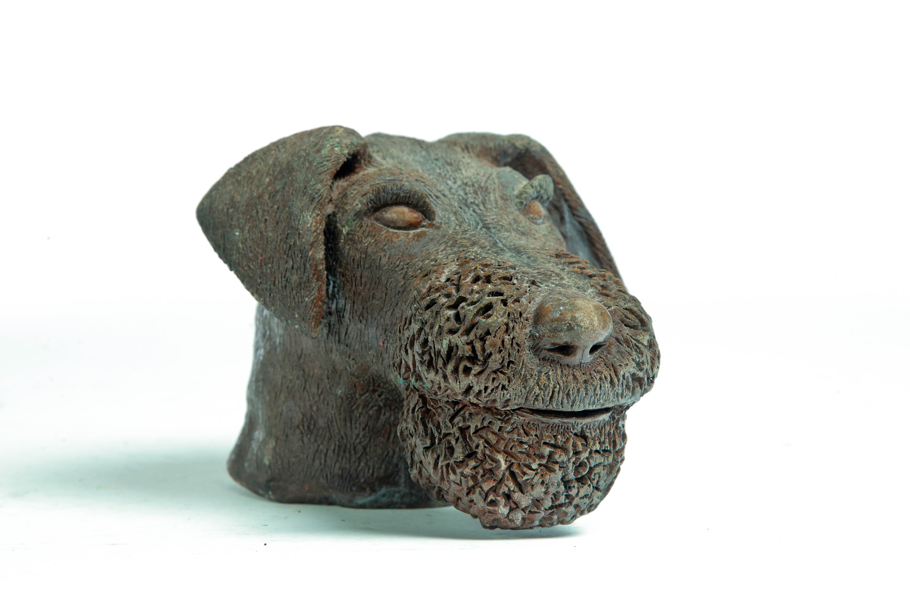 Appraisal: AMERICAN SEWERTILE DOG HEAD Twentieth century Head of an Airdale