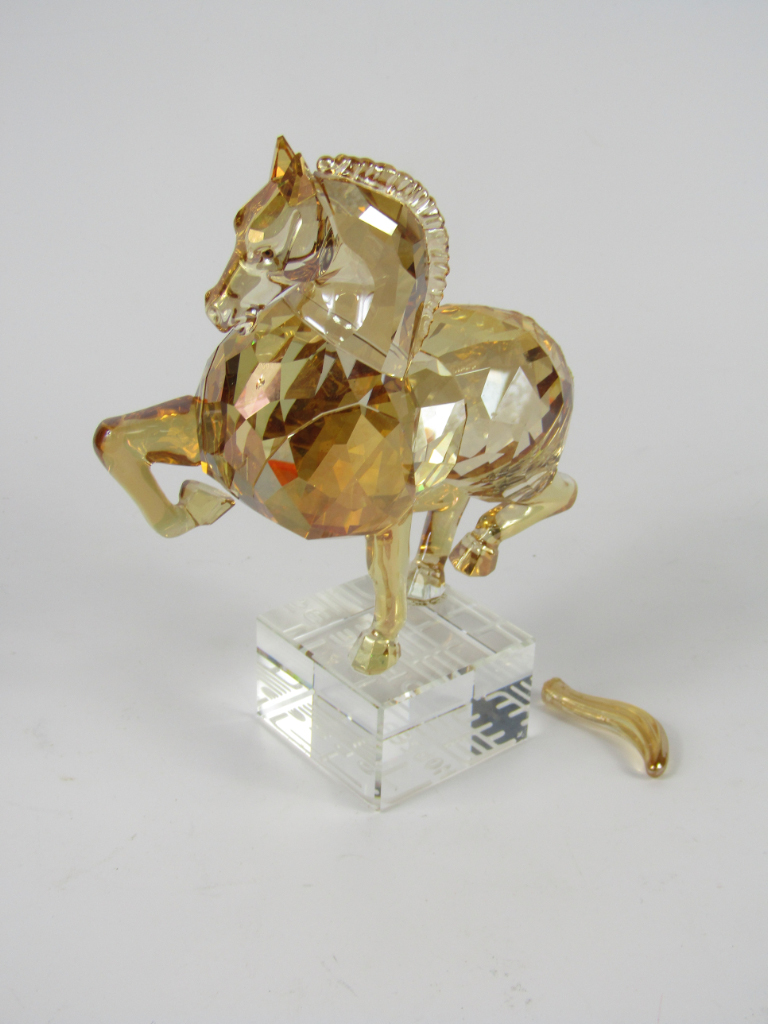 Appraisal: A Swarovski crystal model of a Chinese zodiac horse modelled