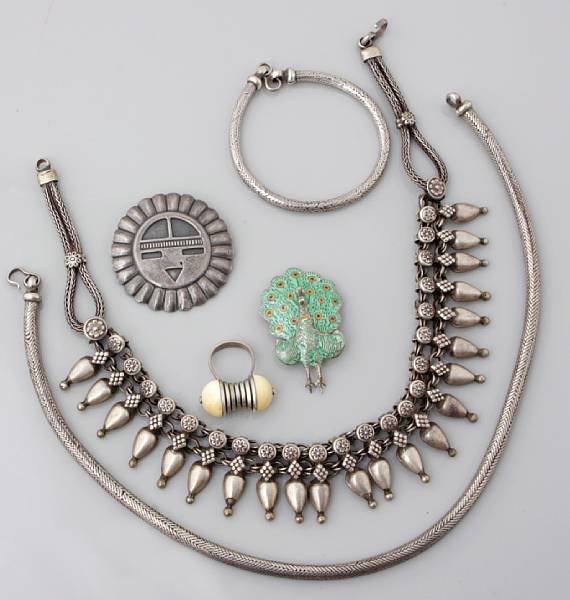 Appraisal: Jewelry and Timepieces including beaded necklaces bangles and brooches