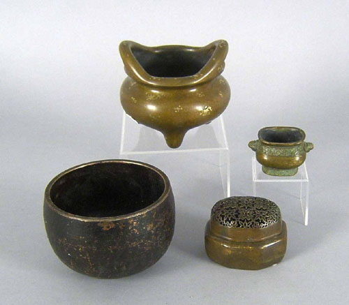 Appraisal: Four Asian bronze vessels tallest