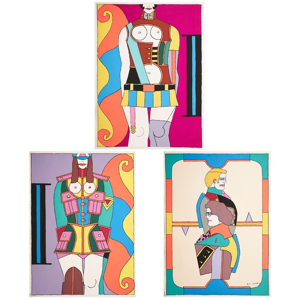 Appraisal: Richard Lindner Fatal Stop Screenprint Triptych Richard Lindner German-American -