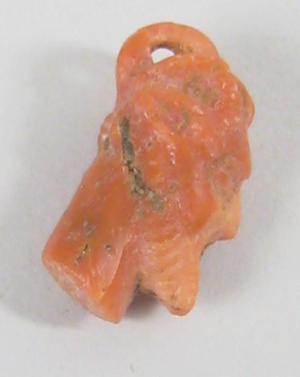 Appraisal: An early coral miniature carving of Devil's Head probably Italian