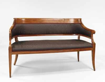 Appraisal: Biedermeier Birch Settee ca - Soft patinated honey color birch