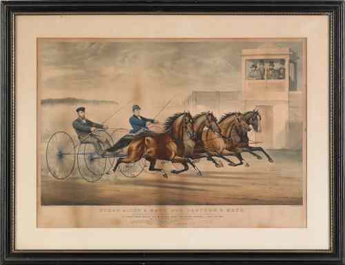 Appraisal: Currier Ives lithograph titled Ethan Allen mate and Lantern Mate