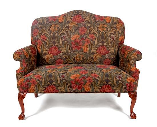 Appraisal: A Queen Anne Style Upholstered Settee Height x width x