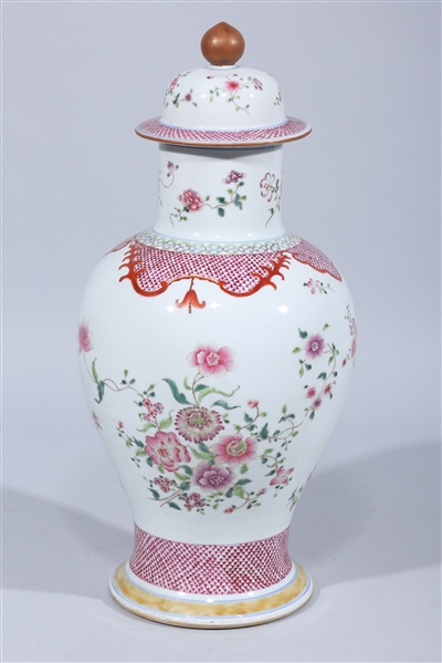 Appraisal: Chinese porcelain famille rose and famille verte covered vase with