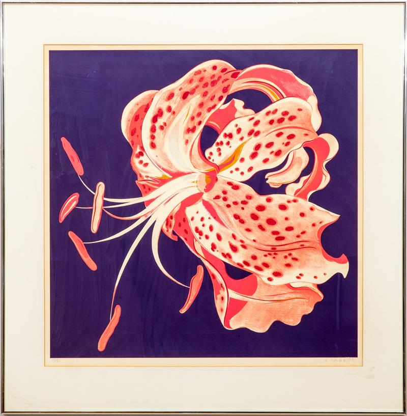 Appraisal: Lowell Nesbitt - Lily Screenprint in colors on wove paper