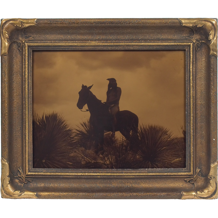 Appraisal: Edward Sheriff Curtis orotone ''The Scout '' signed in negative