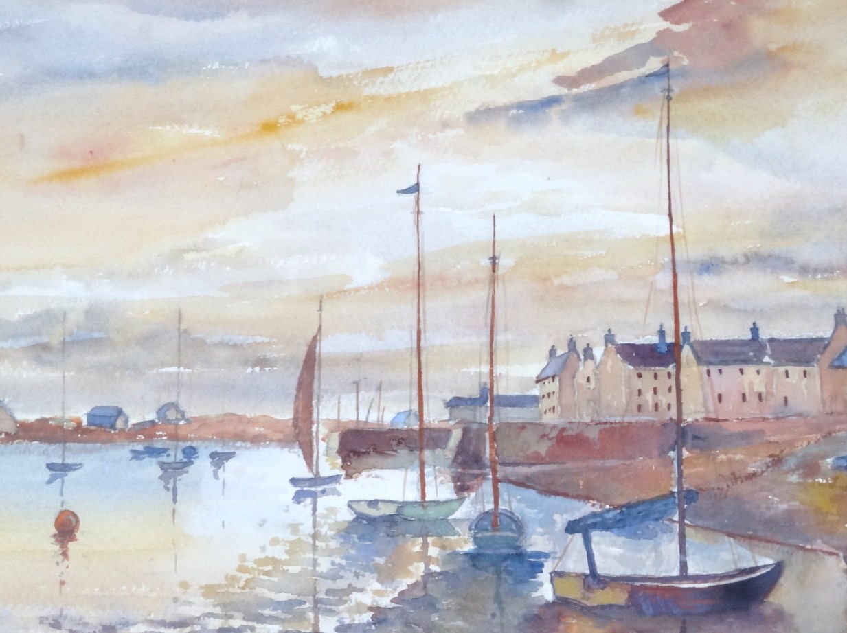 Appraisal: J A Barclay thC Boats on a harbour before cottages