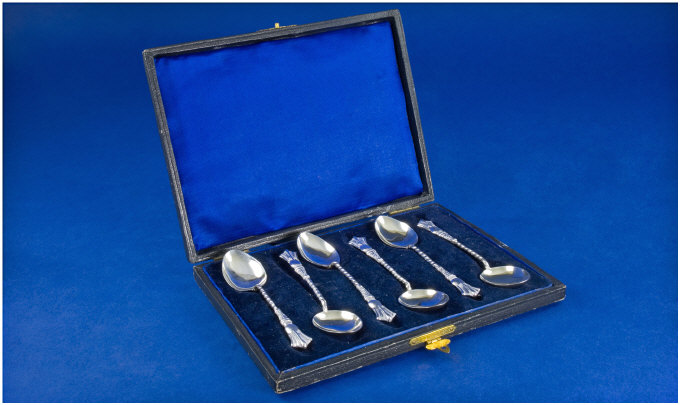 Appraisal: Set of Silver Coffee Spoons in original box hallmark Birmingham