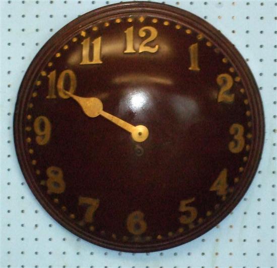 Appraisal: Convex mahogany wall clock with Rotherhams movement gilt metal arabic